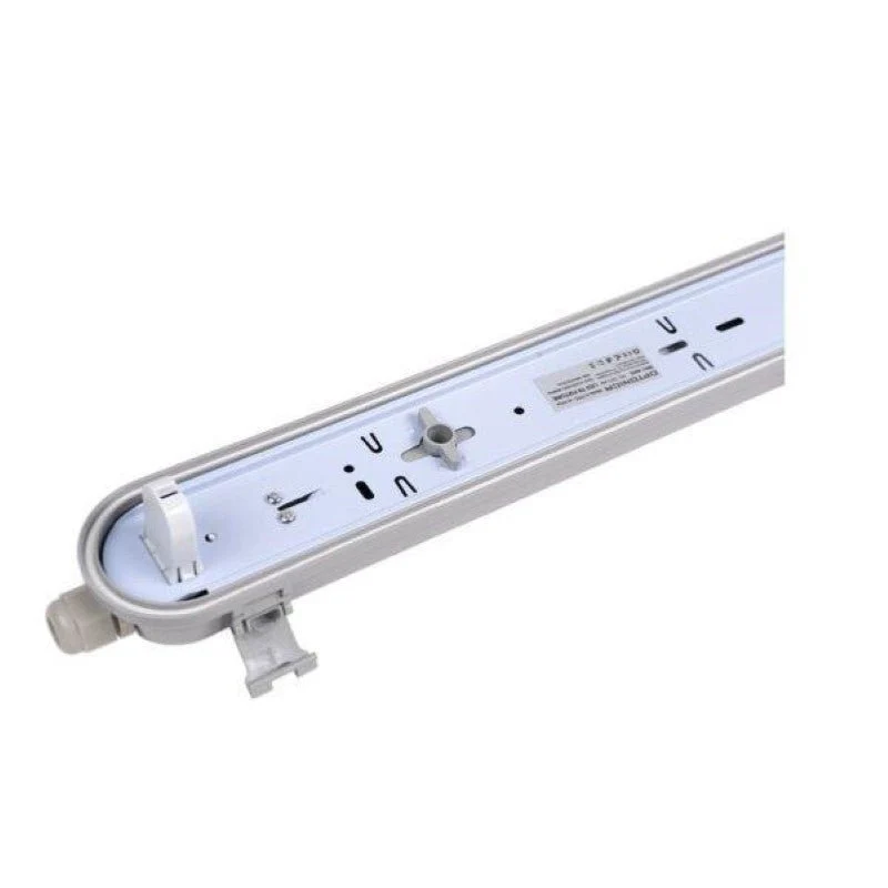 Pack de 10 - Réglette étanche pour Tube LED T8 60cm IP65 (Boitier vide)