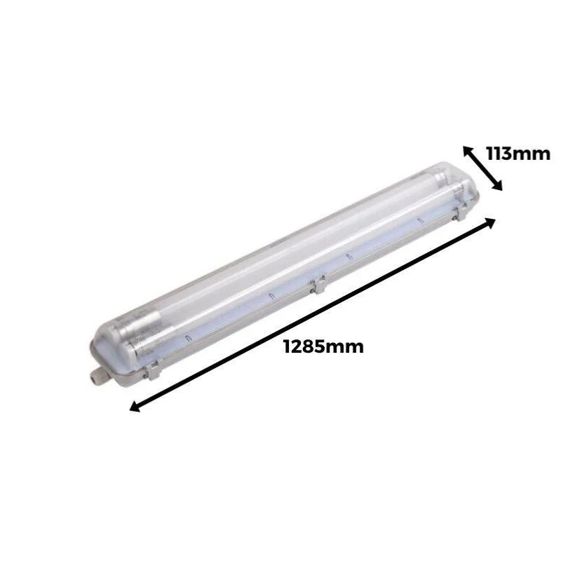 Pack de 8 - Kit de Réglette LED étanche Double IP65 + 2 Tubes T8 120cm 18W