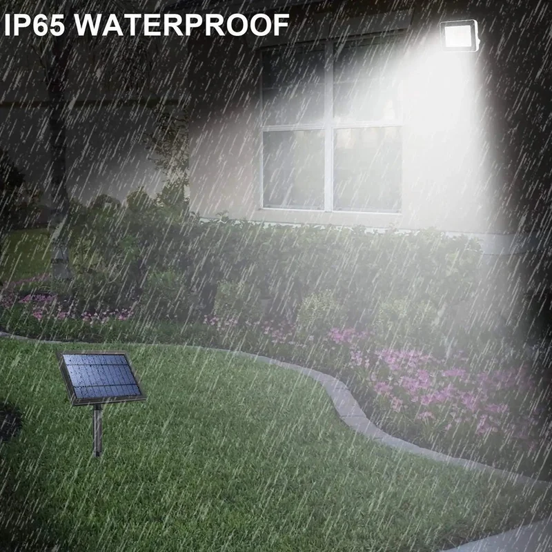 Slick High Output Solar Floodlight With 180 Degree Adjustable Head And Adaptive Light Sensor For Tough Yard Wall Mounted Security Illumination Pairs With A No Sweat Wireless Remote To Keep Your Perimeter Looking Badass After Dark