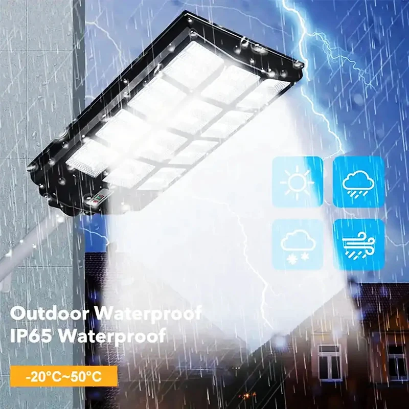 Heavy Duty Ultra Bright Solar Security Light With Remote Dusk To Dawn Trigger Tough As Nails IP65 Waterproof Led Flood Lamp For No Sweat Backyard Or Lot Setup
