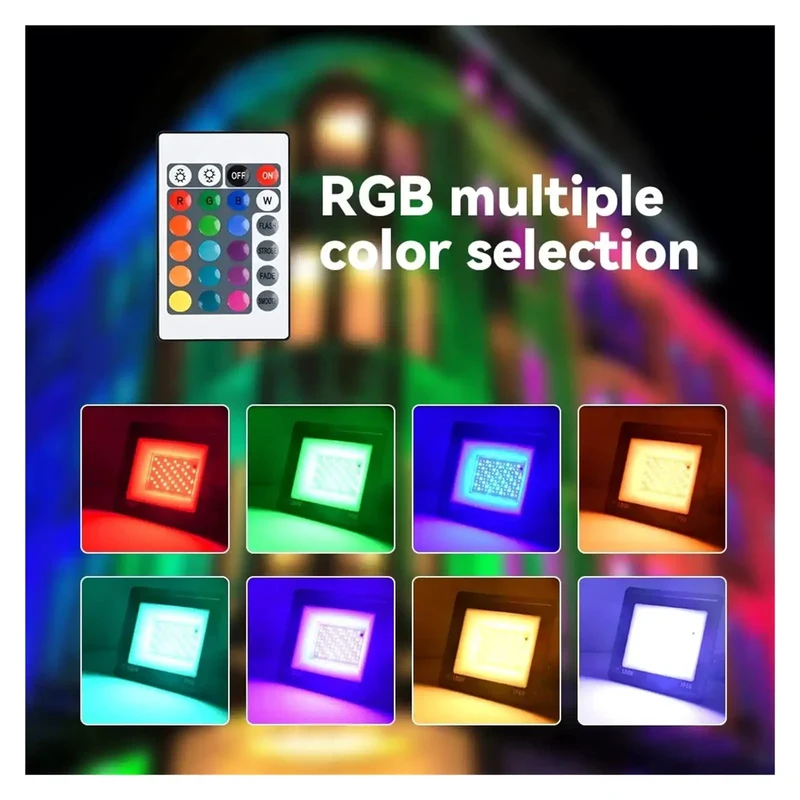 Badass RGB LED Floodlight AC220 20W 30W 50W 100W Heavy Duty Waterproof IP66 Outdoor Spotlight for Garden Landscape Court and Warehouse Pro Grade Projector Lamp