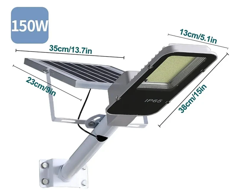 Badass Heavy Duty Solar Street Lights With 150W Output And 600 Super Bright Led Diodes For Outdoor Security Plus Slick Waterproof Remote Control Flood Lighting For Driveways