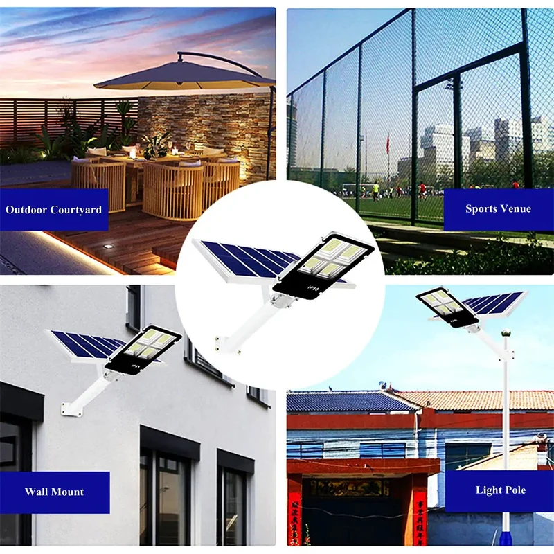Built Tough Solar Street Lights Outdoor, Drop Your Electric Bill With IP65 Weatherproof Dusk To Dawn Security Flood Lights, Rock Solid Pole Wall Mount LEDs For Driveway And Commercial Lots