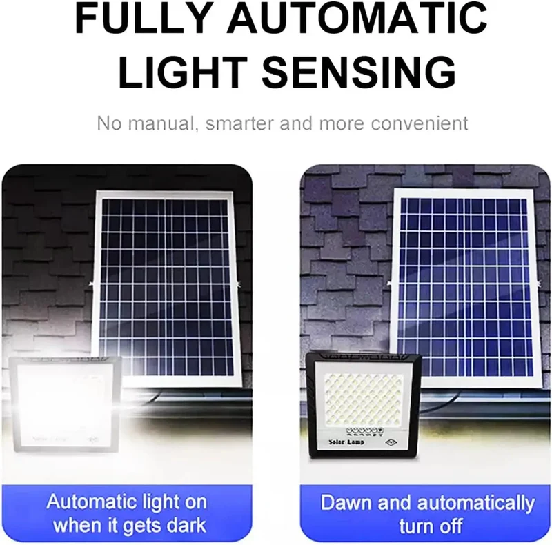 Rock Solid 100 Watt Solar Street Light With Smooth Remote Control Hella Bright Outdoor Flood Lamp Dusk To Dawn Automatic Switching For Yard Fence Parking Lot And Basketball Courts