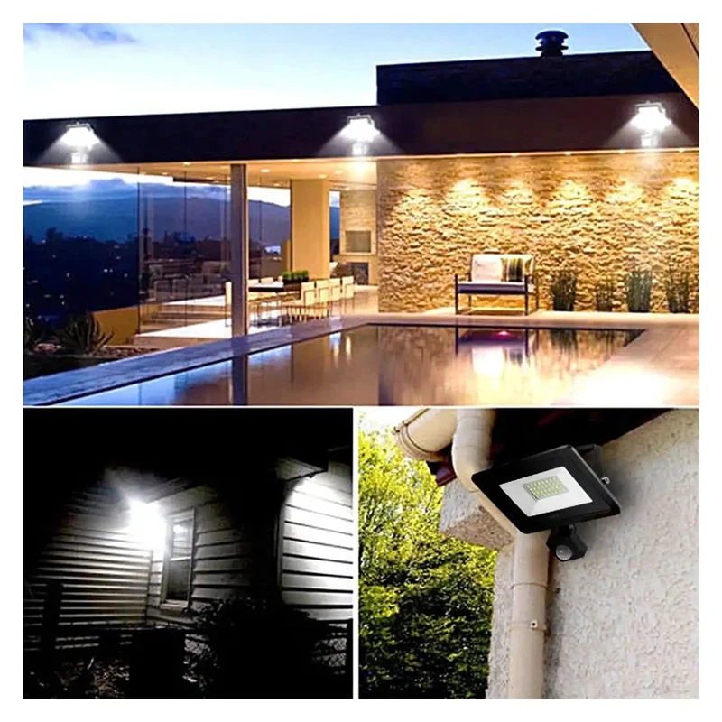 Tough As Nails Led Flood Light With Automatic Pir Motion Sensor Waterproof Outdoor Security Spotlight Wall Lamp For Driveway Street Yard Or Warehouse In 30 50 Or 100 Watt Soft Warm Illumination