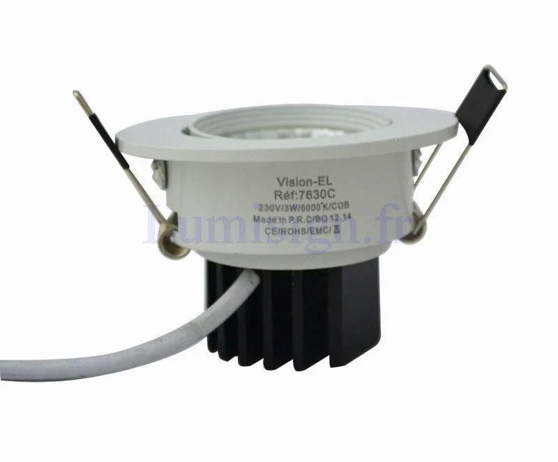 Spot encastrable orientable LED COB 3W éclairage chaud