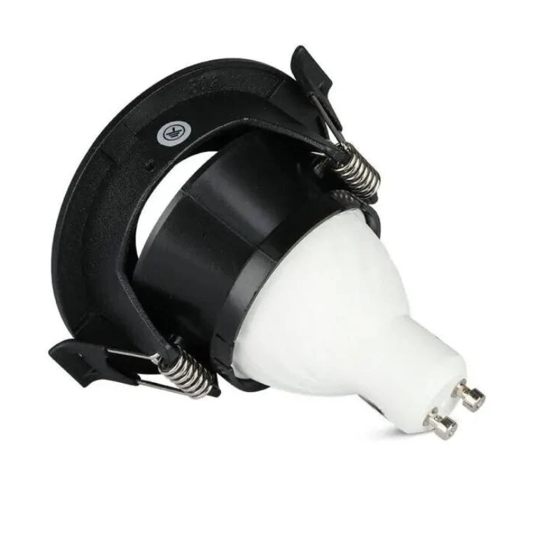 Support Spot Aluminium GU10 LED Rond Noir Orientable ø83 mm