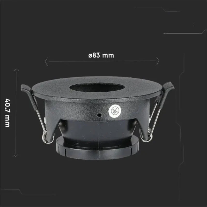 Support Spot Aluminium GU10 LED Rond Noir Orientable ø83 mm
