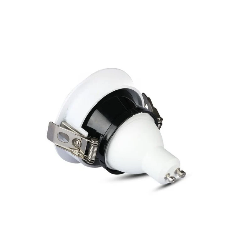 Support Spot Aluminium GU10 LED Rond Blanc Orientable ø83 mm