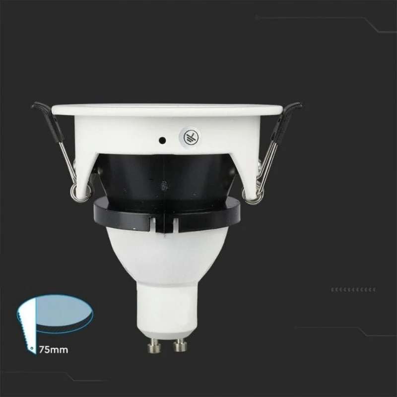 Support Spot Aluminium GU10 LED Demi-Rond Blanc Orientable ø83 mm