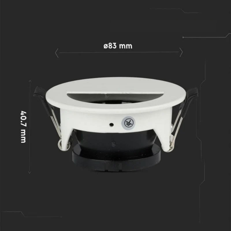 Support Spot Aluminium GU10 LED Demi-Rond Blanc Orientable ø83 mm