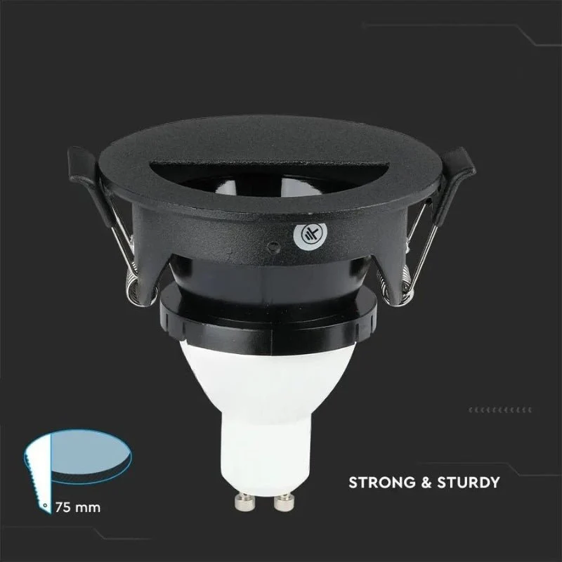 Support Spot Aluminium GU10 LED Demi-Rond Noir Orientable ø83 mm