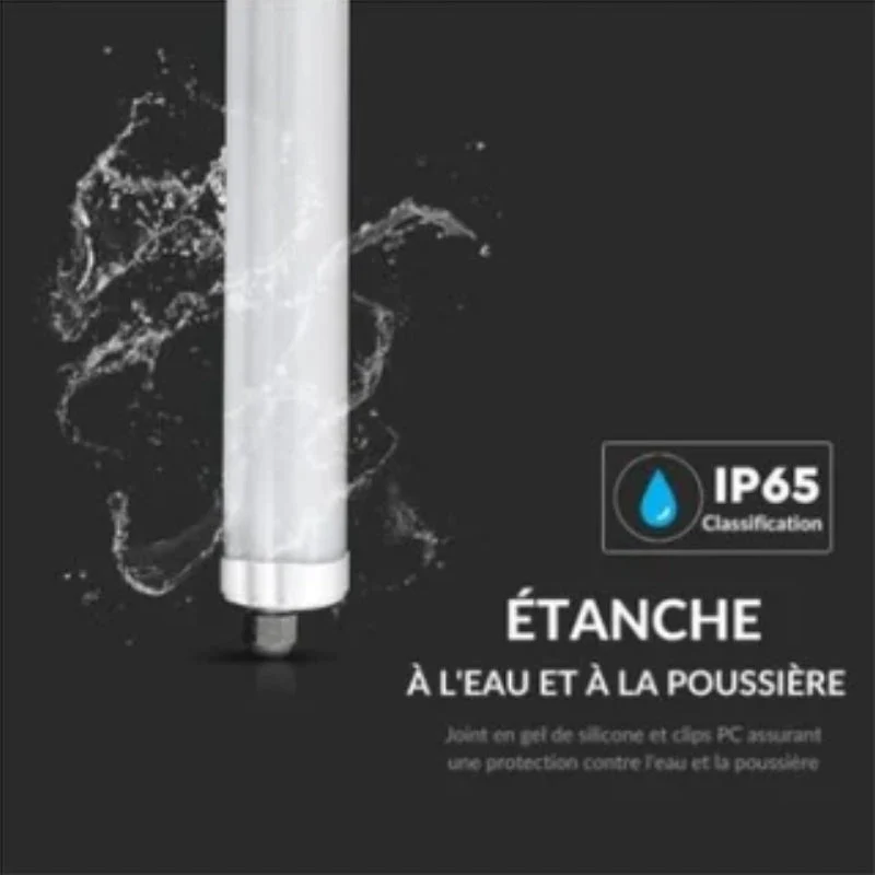 Réglette LED étanche 150cm 48W IP65 120lm/W Interconnectable - Pack de 12