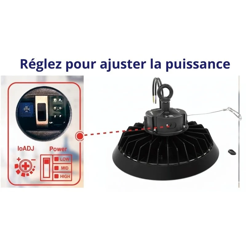 Cloche LED Industrielle 200W 120° NOIR - Pack de 5