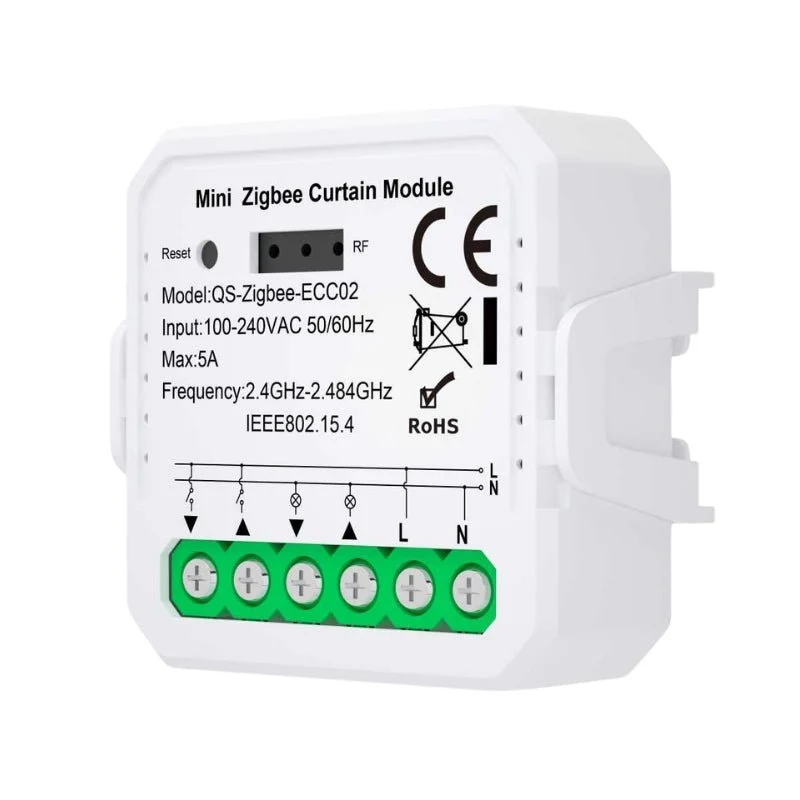 Modules Interrupteur pour Volet Roulant Zigbee (4 pièces) + 1 passerelle Zigbee