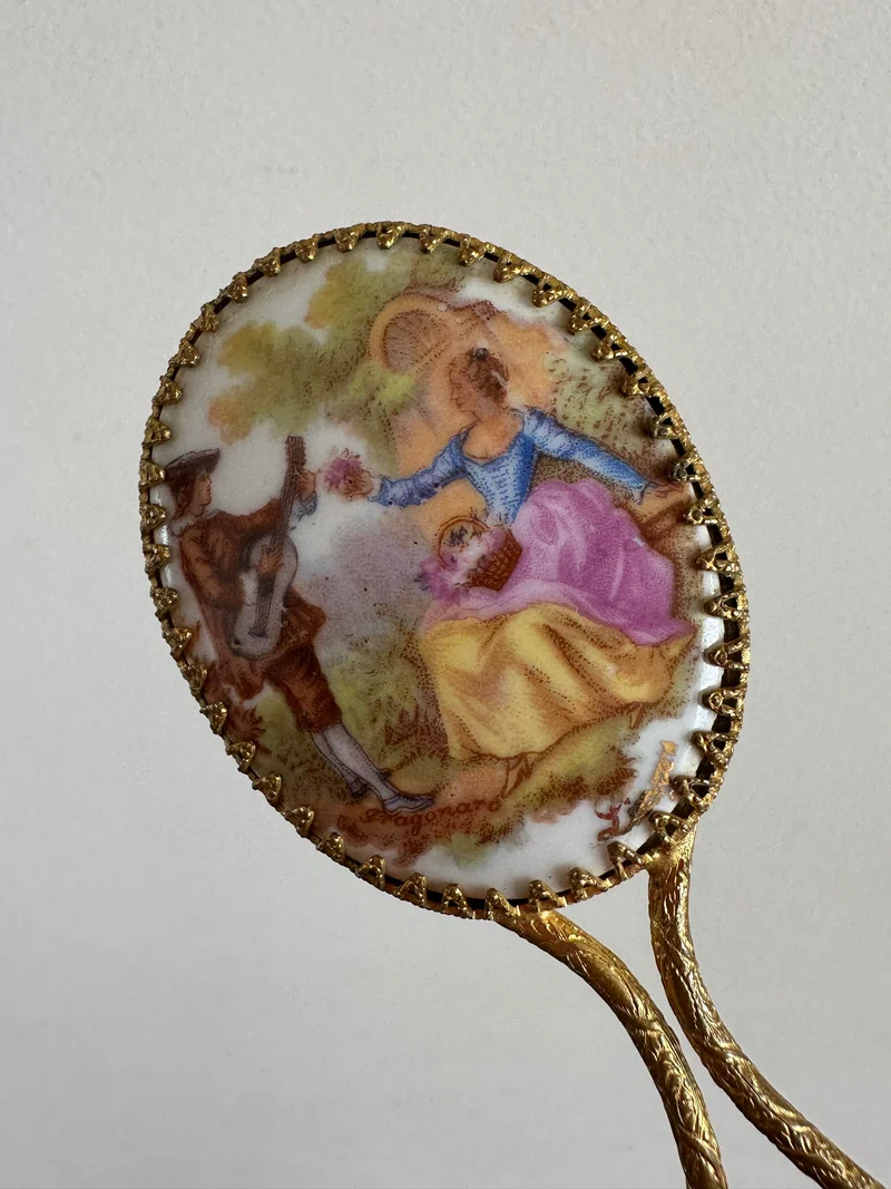 Miroir à main taille XXS porcelaine de Limoges