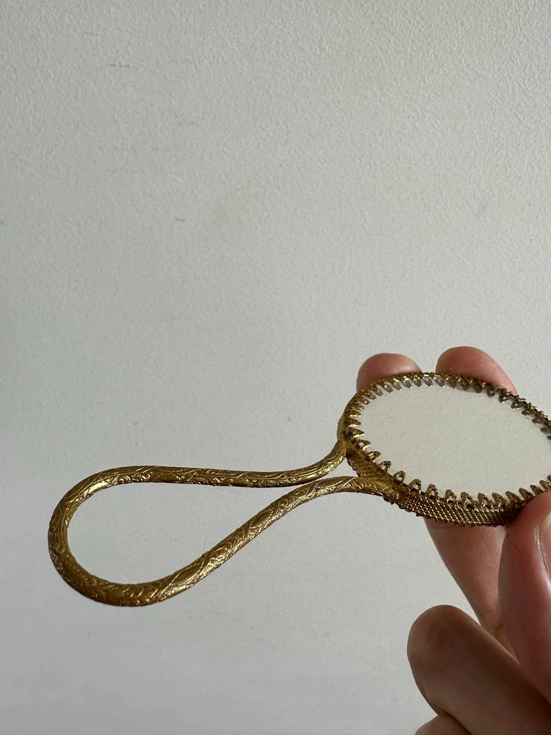 Miroir à main taille XXS porcelaine de Limoges