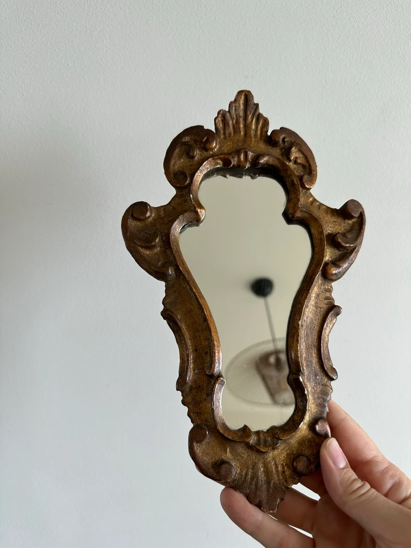 Miroir florentin en bois mordoré