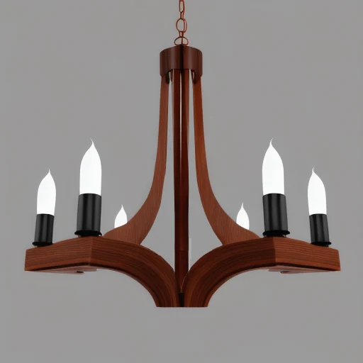 Lustre Chandelier en Bois Minimaliste