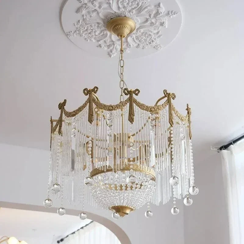 Lustre Geant en Cristal à Pampilles