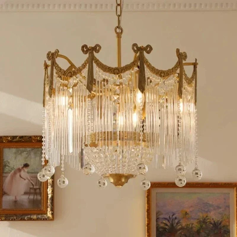 Lustre Geant en Cristal à Pampilles