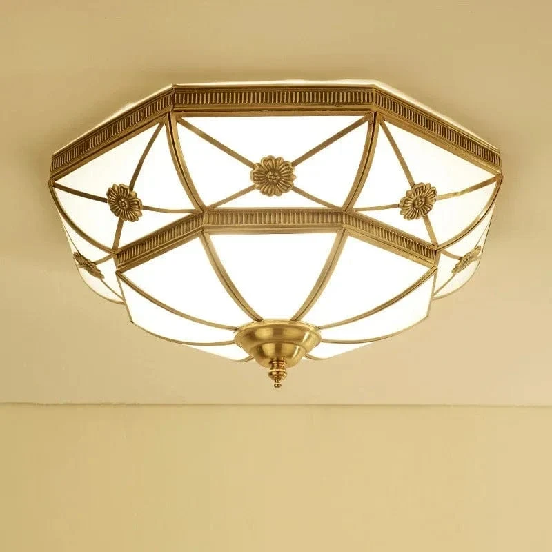 Plafonnier de Lobby Blanc et Dore