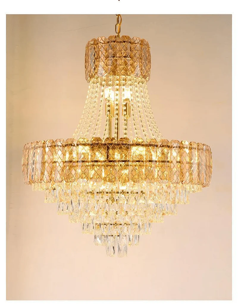 Grand Lustre Dore pour Salon