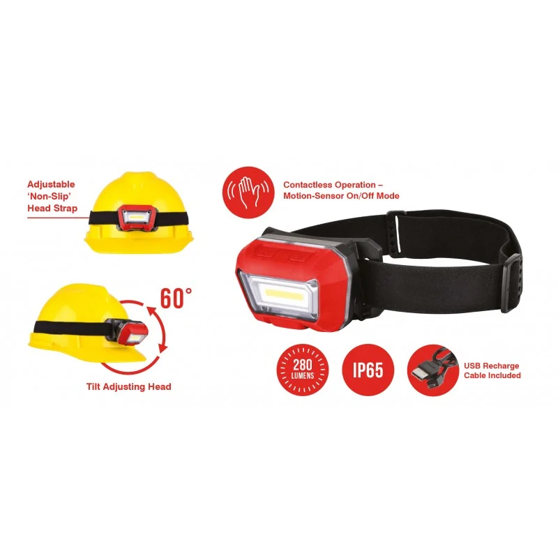 Lampe frontale LED rechargeable avec capteur / Lampes automatiques LED