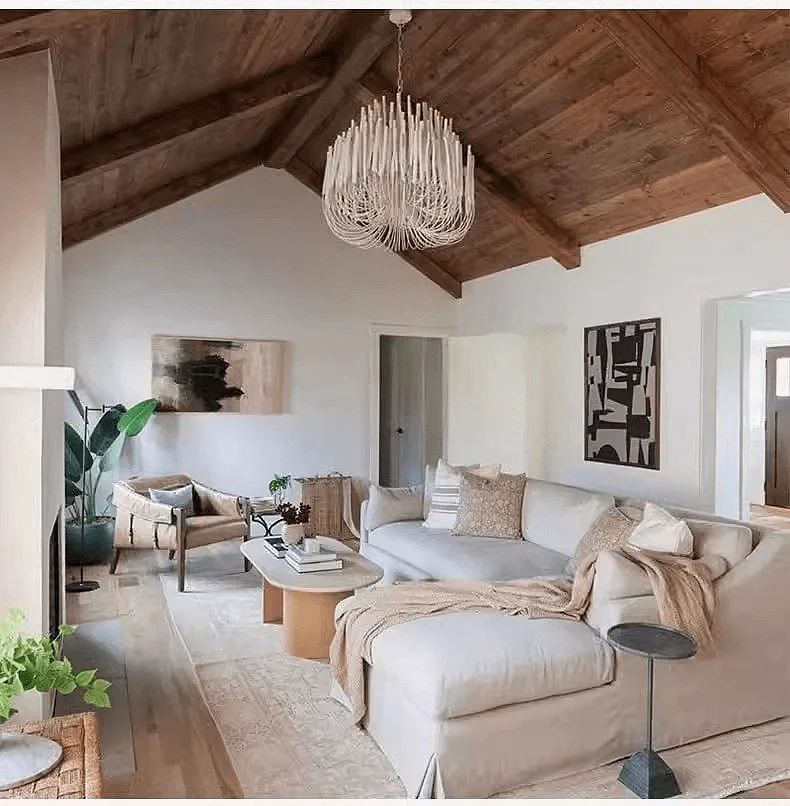 Lustre Chandelier en Bois Blanc