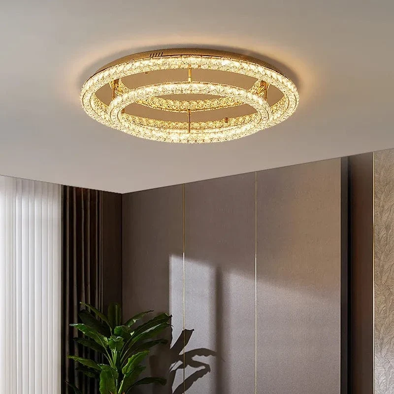 Plafonnier Cristal Lumiere Doree
