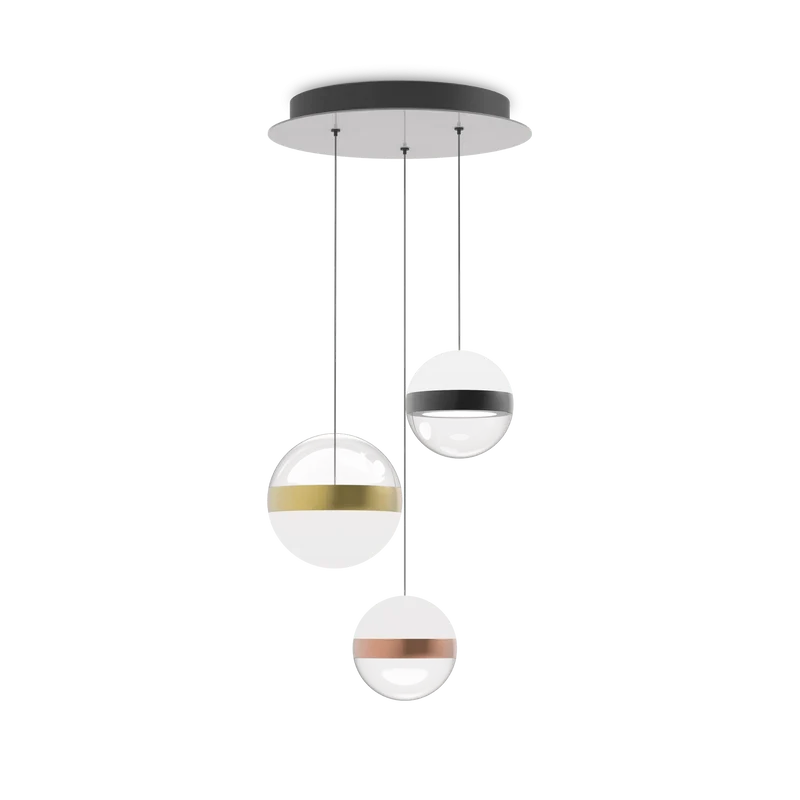 Suspension LED Boules Verre Transparent