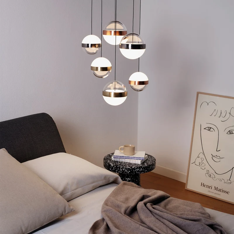 Suspension LED Boules Verre Transparent