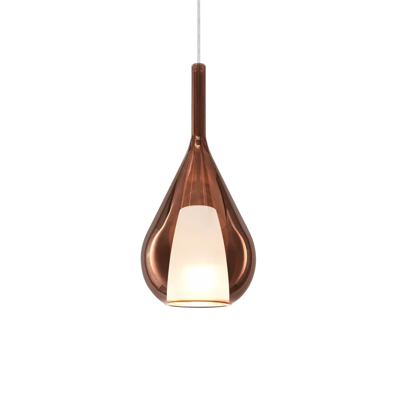 Suspension Verre Bronze Marron Poire