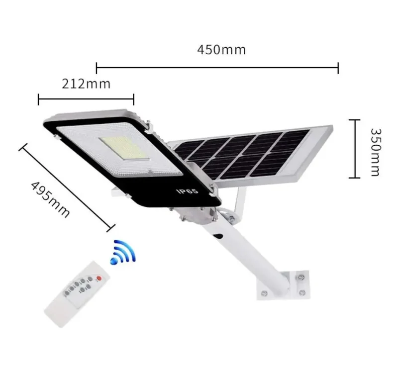 Tough As Nails 100W Solar Street Light With Hella Bright 6000 Lumen Led Flood Lighting All Weather IP65 Aluminum Outdoor Wall Lamp Smart Dusk To Dawn Auto Mode And Remote Control For Backyards Driveways Patios