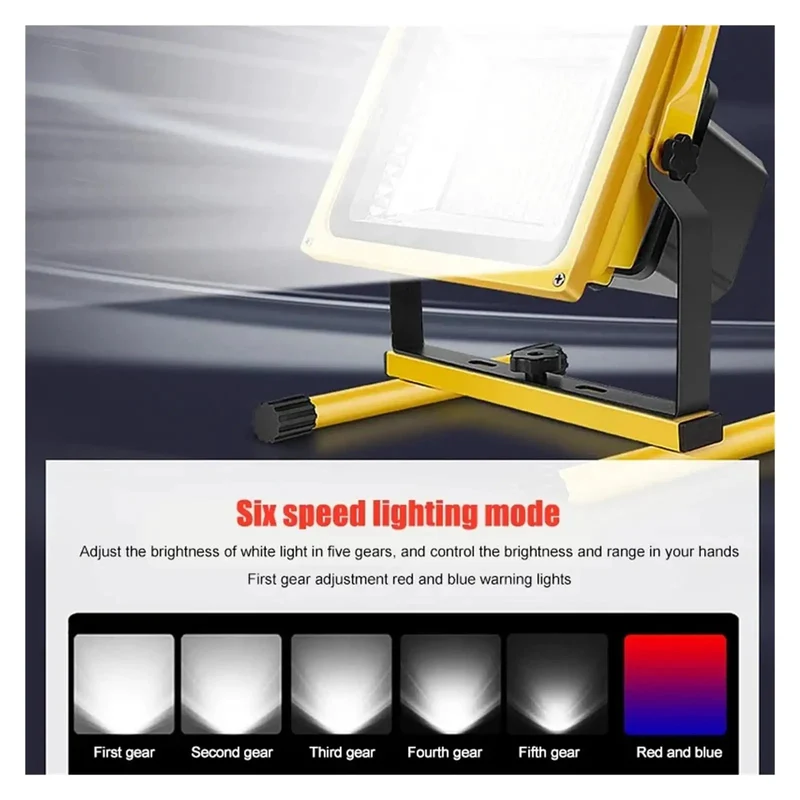 Get Your Hands on This Badass LED Rechargeable Floodlight Waterproof and Super Bright 800W Output for Outdoor Work Sites Courts and Gardens Tough Portable Iron Body Runs All Day for Pros