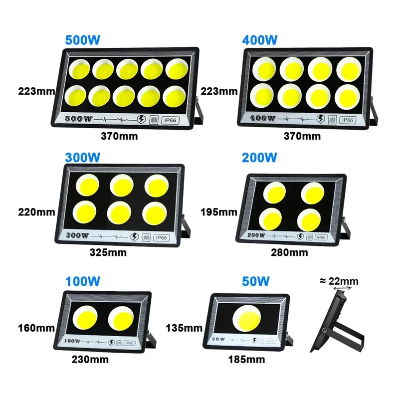 Top Shelf Led Flood Light With Built In Motion Sensor For Outdoor Wall Setup Ip65 Waterproof Backyard Security Spotlight 50W To 500W Cool White Glow For Patios Decks And Storage Sheds