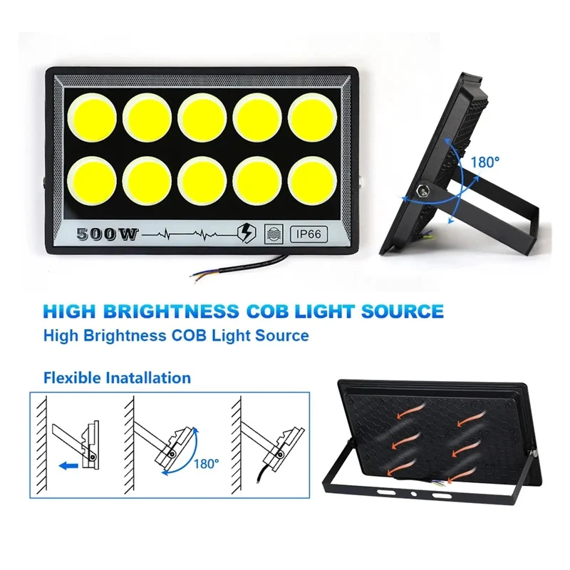 Top Shelf Led Flood Light With Built In Motion Sensor For Outdoor Wall Setup Ip65 Waterproof Backyard Security Spotlight 50W To 500W Cool White Glow For Patios Decks And Storage Sheds