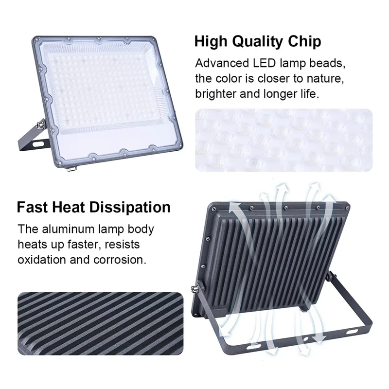 Heavy Duty Led Flood Light Weatherproof Projector Lamp With Durable Die Cast Body For Driveways Barns And Job Sites Pumping Out Piercing Cold White Beam And Zero Hassle Wall Mount Installation