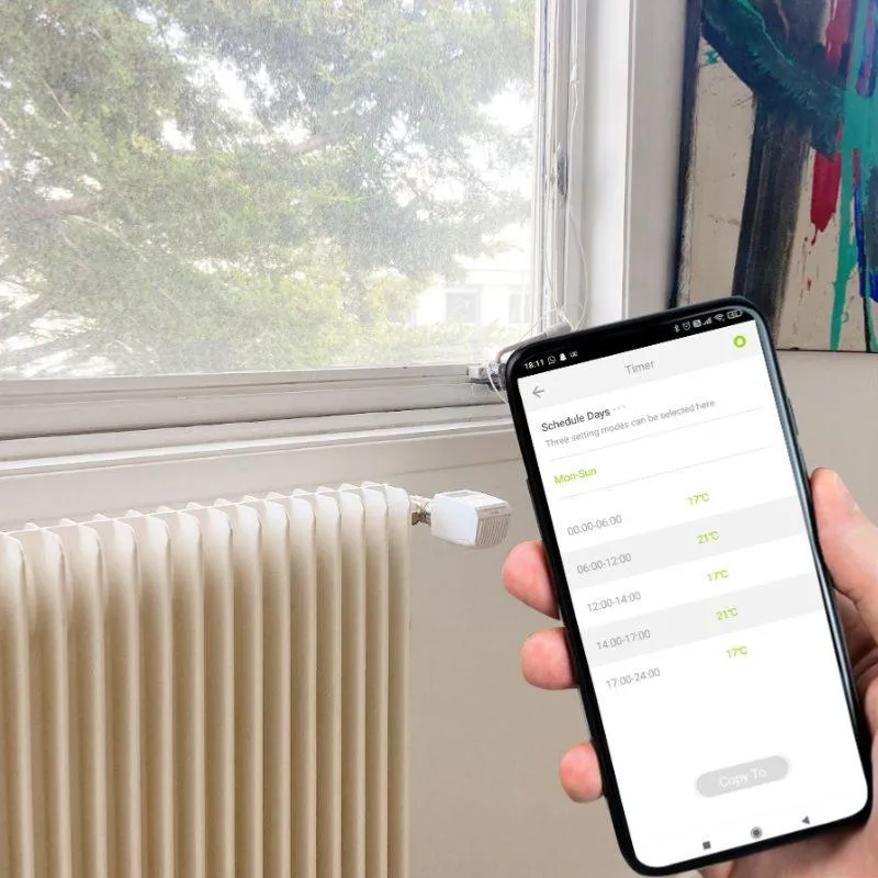 Tête Thermostatique Connectée ZigBee Universelle avec Ecran LCD (Lot de 4)