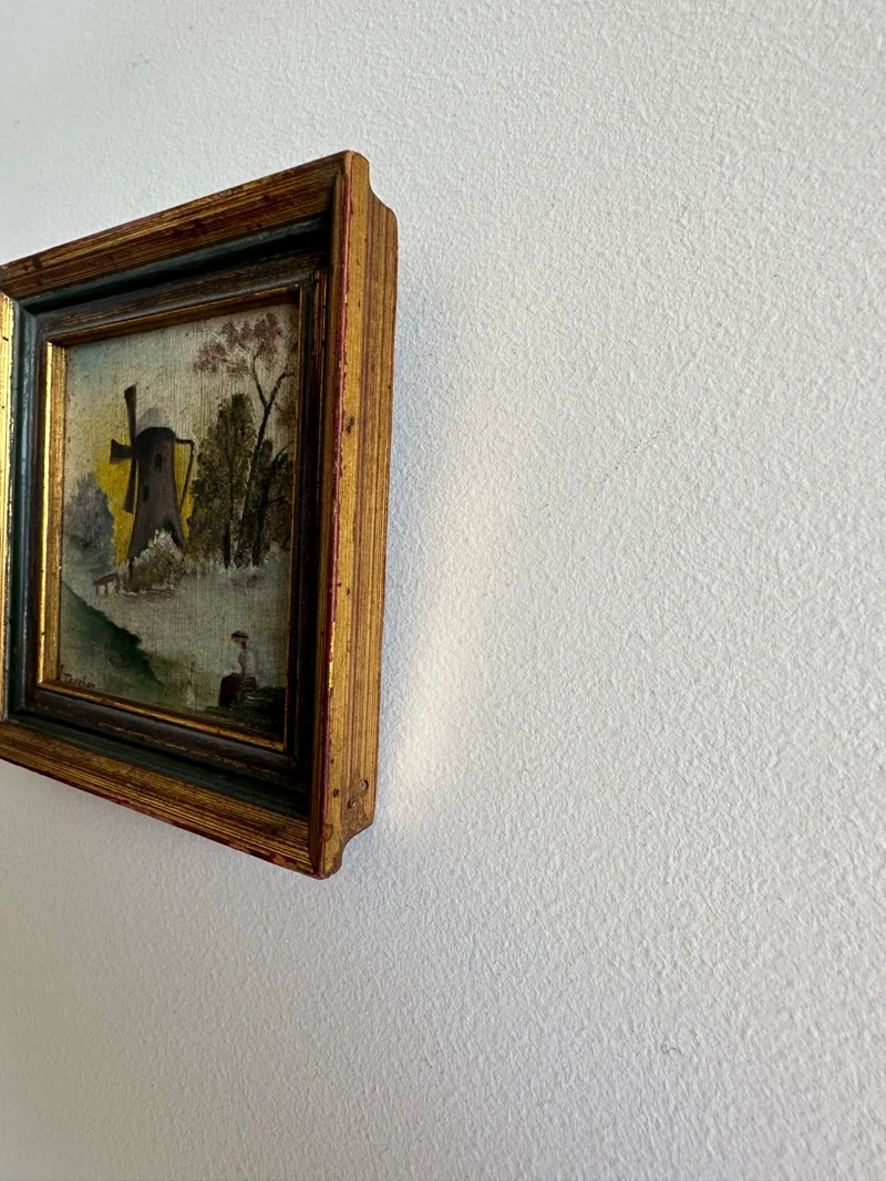 Peinture sur planche moulin champêtre taille XS