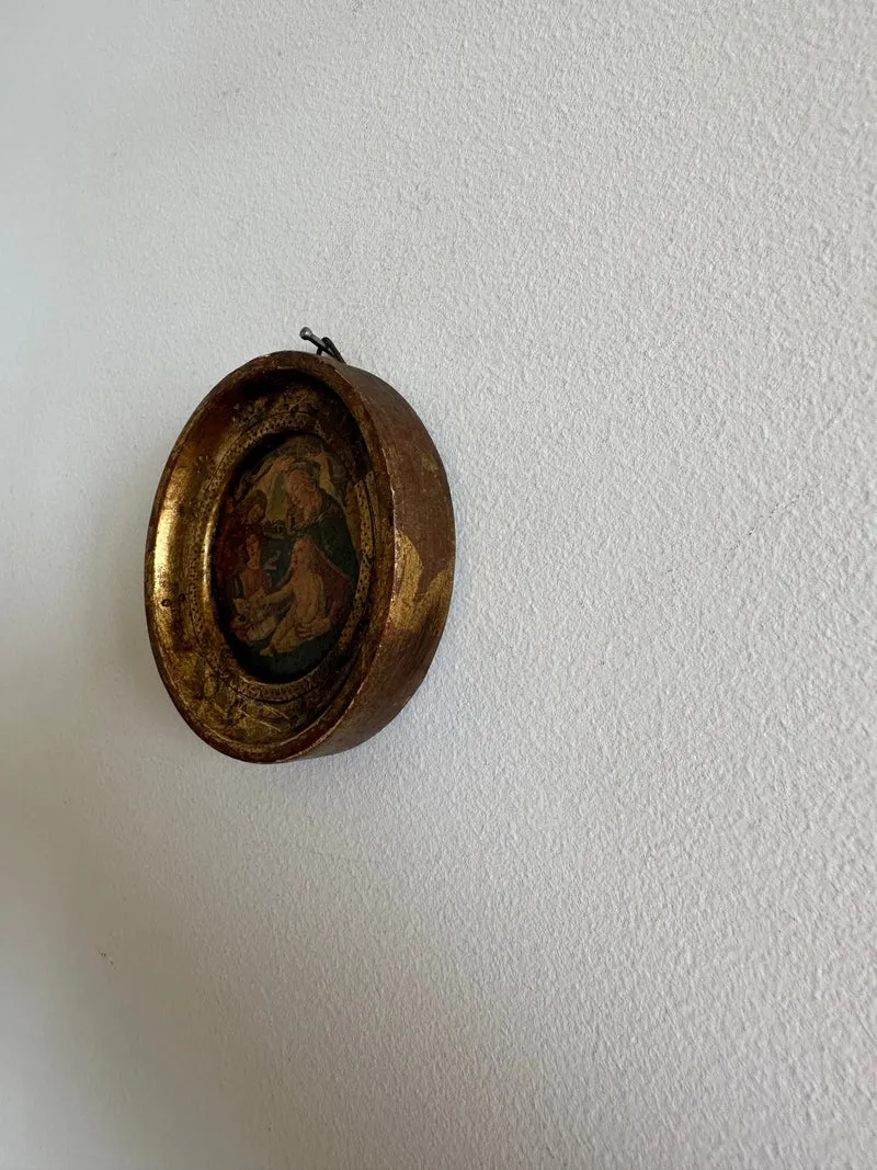Médaillon Botticelli "Magnificat" cadre en bois doré