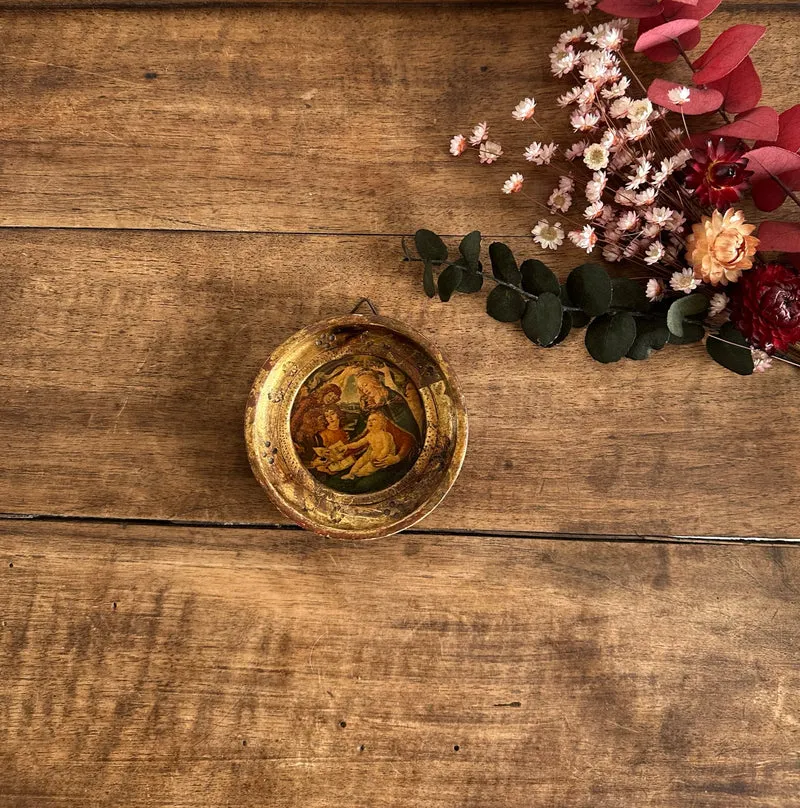 Médaillon Botticelli "Magnificat" cadre en bois doré