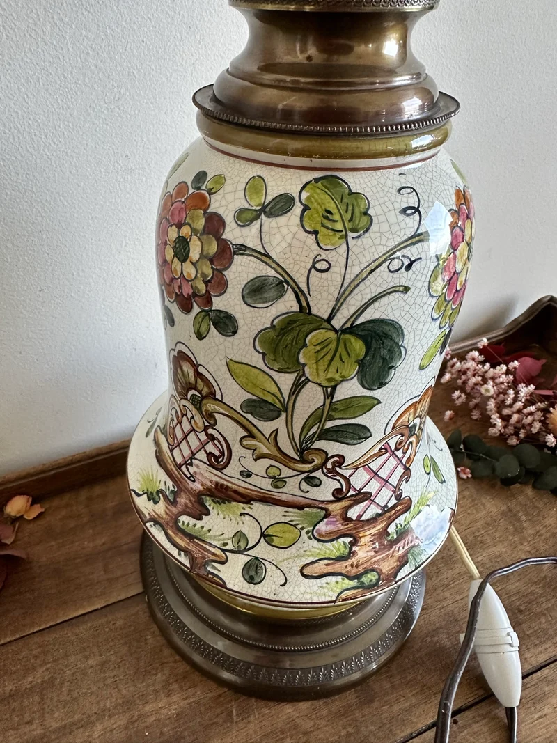 Lampe à huile électrifiée en laiton estimation 1930