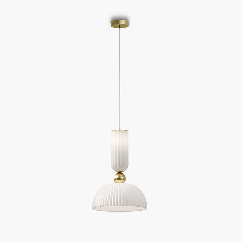 Suspension Moderne en Verre Blanc Mat