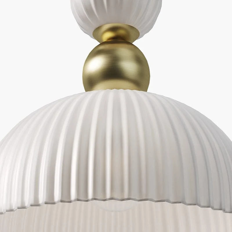 Suspension Moderne en Verre Blanc Mat
