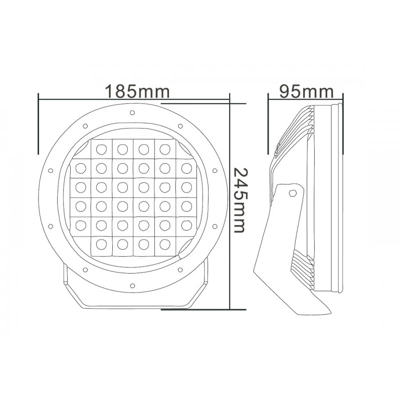 Lampe de conduite à DEL avec halo de feux de position / 7.5"