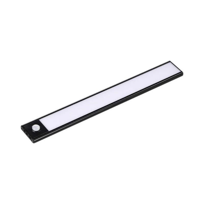 Réglette LED Rechargeable USB 30cm 1,5W Noire avec Détecteur de mouvement
