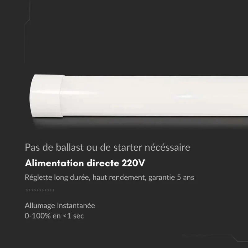 Réglette LED 150cm 38W Haut Rendement 155lm/W Garantie 5 ans