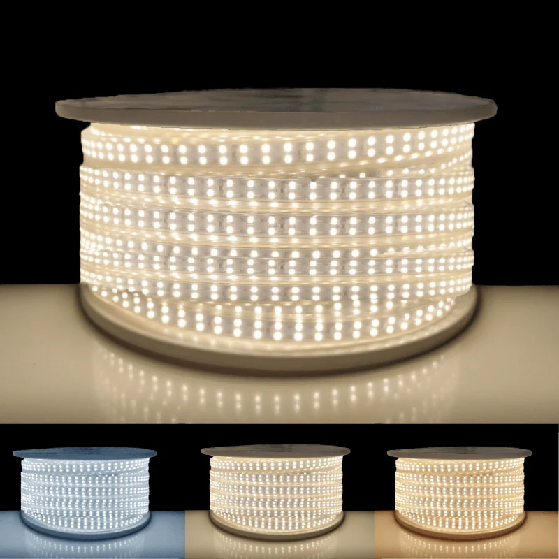 Ruban LED 50M 220V Fin Recoupable Double Rangée 9W/m IP65 2835 180LED/m