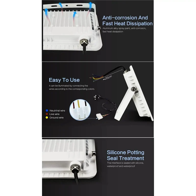 Ultra Bright Led Floodlight With Motion Sensor And Weatherproof Housing For Robust Outdoor Security Lighting Adjustable 10 To 100 Watts Drops Serious Glow On Yards Driveways Or Pads While Slashing Monthly Utility Costs Down